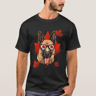 Canadian German Shepherd Maple Tree Leaf Canada Fl T-Shirt