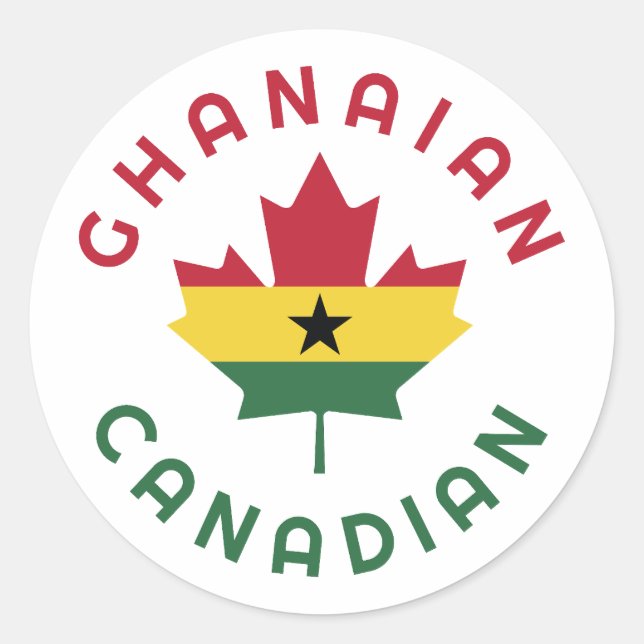 Canadian Ghanaian Roots Classic Round Sticker (Front)