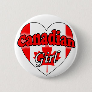 Canadian Girl 6 Cm Round Badge