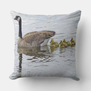 Canadian Goose And Goslings Cushion