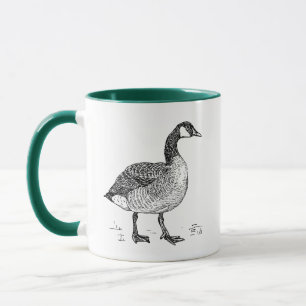 Canadian Goose Fine Art Sketch, Bird Drawing Mug
