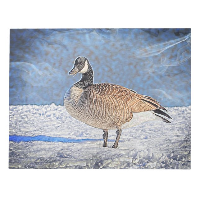 Canadian goose in the snow notepad (Front)