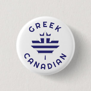 Canadian Greek Roots 3 Cm Round Badge