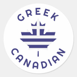 Canadian Greek Roots Classic Round Sticker