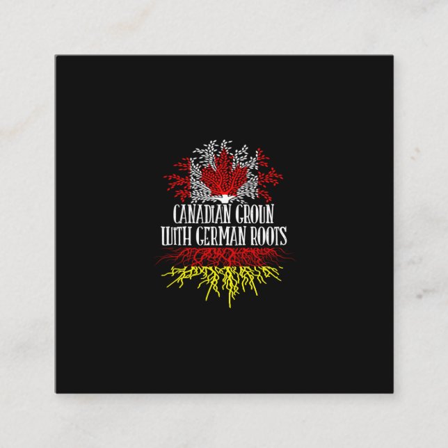 canadian ground with german roots square business card (Front)