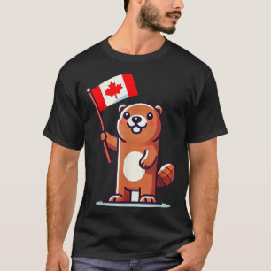 Canadian Groundhog Flag Funny Holiday Summer Canad T-Shirt