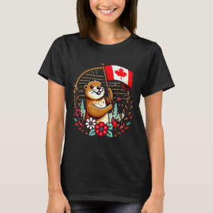 Canadian Groundhog Flag Funny Summer Canada Day Ho T-Shirt