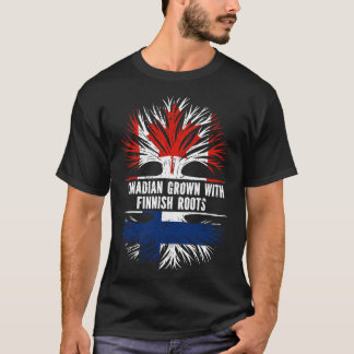 Canadian Grown with Finnish Roots Canada Flag T-Shirt