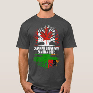 Canadian Grown with Zambian Roots Canada Flag T-Shirt