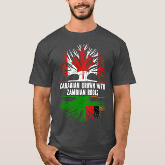 Canadian Grown with Zambian Roots Canada Flag T-Shirt