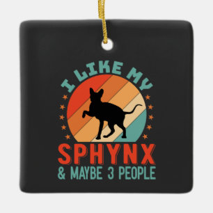 Canadian Hairless Sphynx Cat Owner Humor Ceramic Ornament