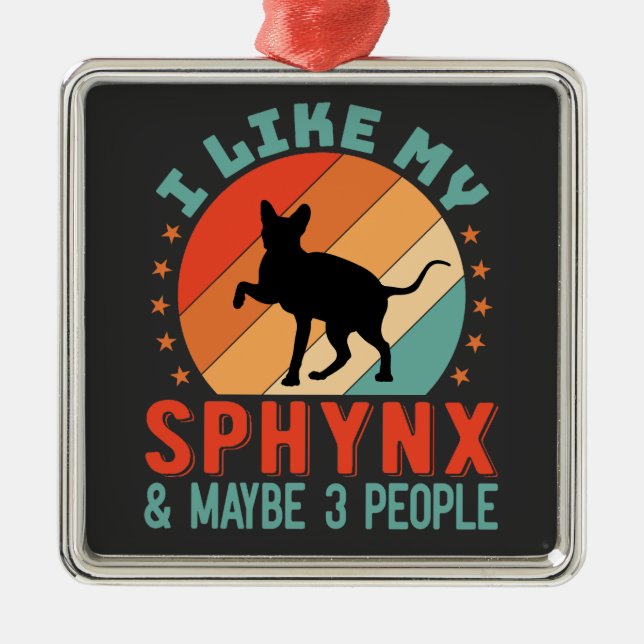 Canadian Hairless Sphynx Cat Owner Humour Metal Ornament (Front)