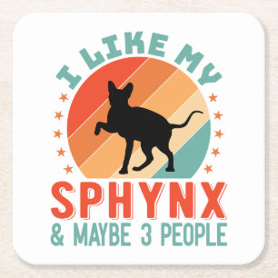 Canadian Hairless Sphynx Cat Owner Humour Square Paper Coaster