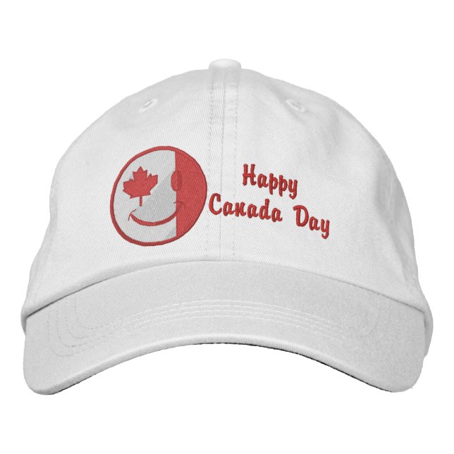 Canadian Happy Face Embroidered Hat (Front)