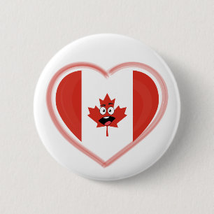 Canadian Heart - For real Canadians! 6 Cm Round Badge