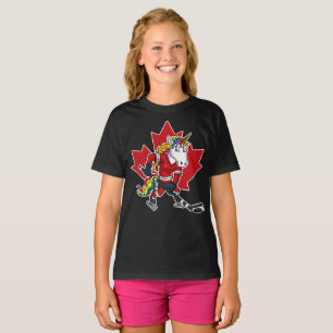 Canadian Hockey Player Unicorn Canda T-Shirt