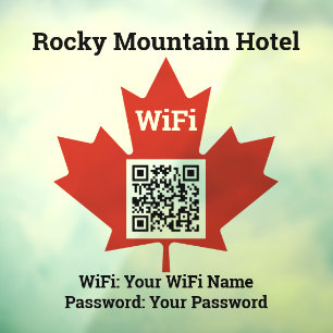 Canadian Hotel Wifi Details Plus QR Code