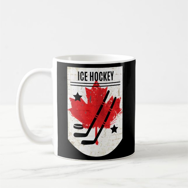 Canadian Ice Hockey For Canada Day Coffee Mug (Left)