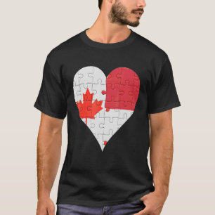 Canadian Indonesian Flag Heart T-Shirt