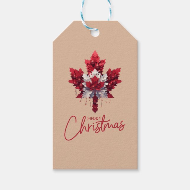 CANADIAN INSPIRED FLAG  GIFT TAGS (Front)