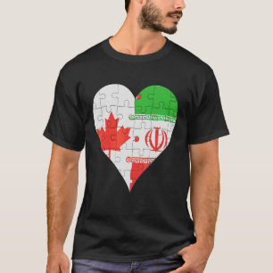 Canadian Iranian Flag Heart T-Shirt