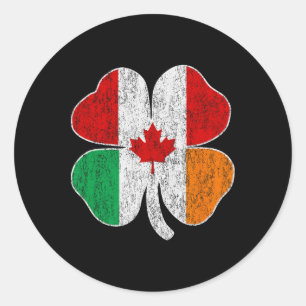 Canadian Irish St Patricks Canada Ireland Shamrock Classic Round Sticker