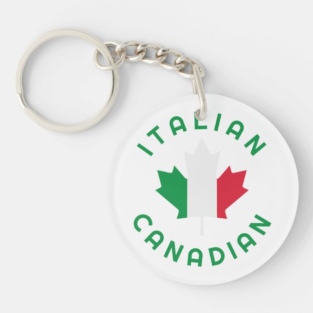 Canadian Italian Roots Key Ring (Front)