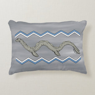 Canadian Lake Monster and Zigzags Decorative Cushion