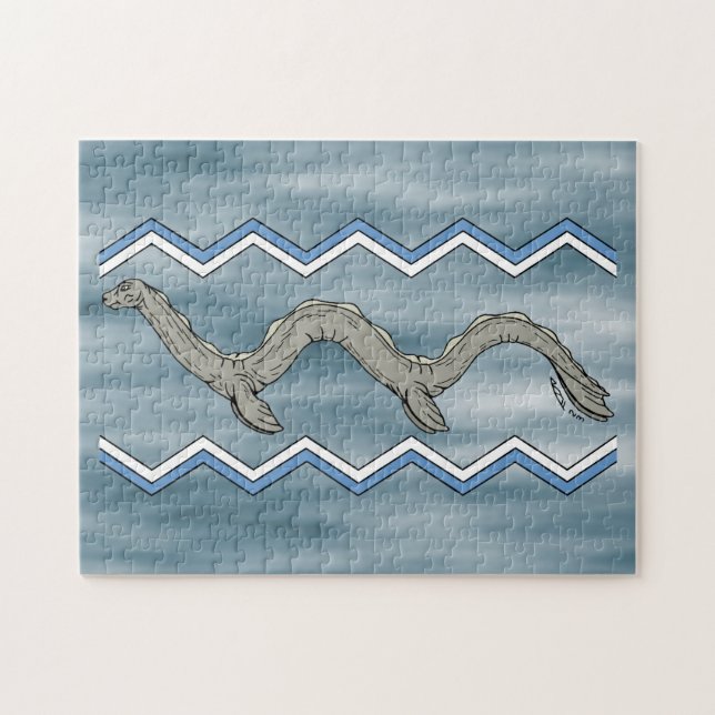 Canadian Lake Monster and Zigzags Jigsaw Puzzle (Horizontal)