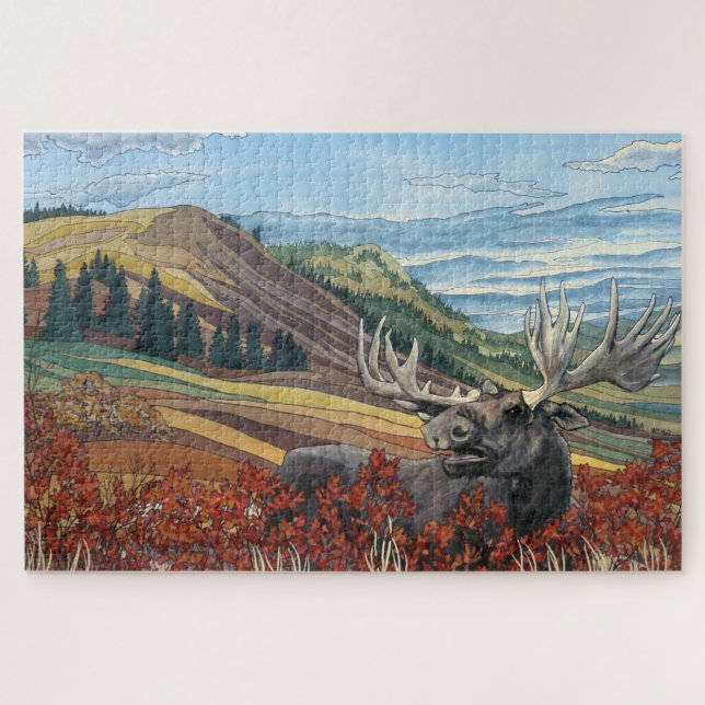 Canadian Landscape Art Puzzles - Moose (Horizontal)