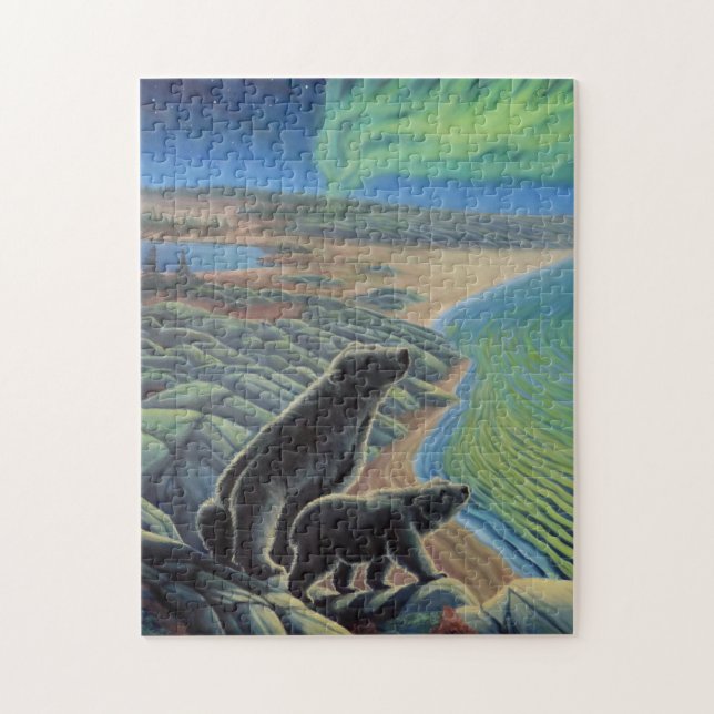 Canadian Landscape Art Puzzles - Polar Bears (Vertical)