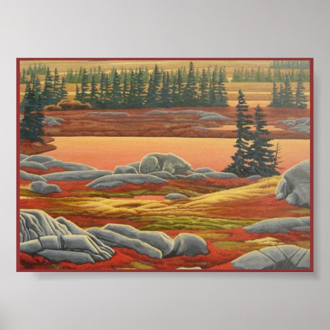 Canadian Landscape Painting Polar Bear Art Print (Front)