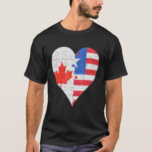 Canadian Liberian Flag Heart T-Shirt