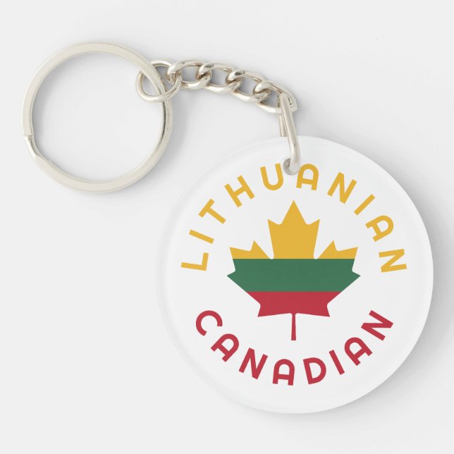 Canadian Lithuanian Roots  Key Ring (Front)