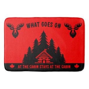 Canadian Log Cabin Funny Decorative Bath Mat