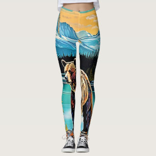 Canadian Majestic Mountain Bear Design Leggings