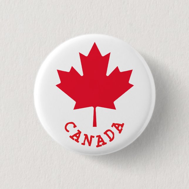 Canadian Maple Leaf 3 Cm Round Badge (Front)