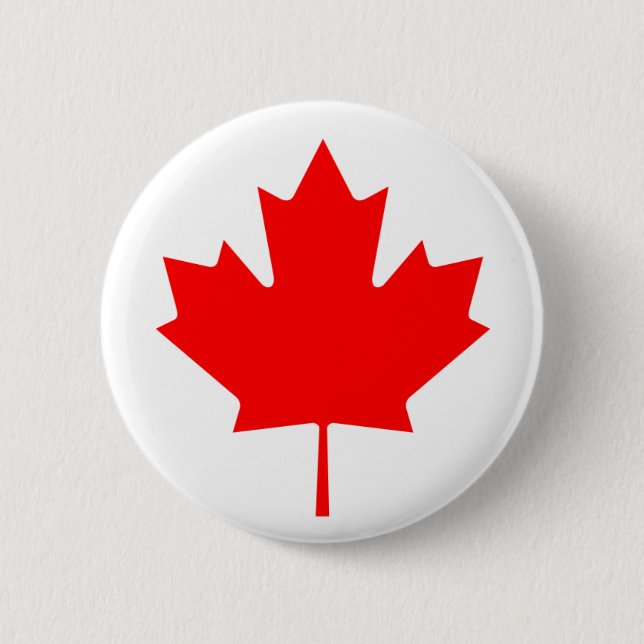Canadian Maple Leaf 6 Cm Round Badge (Front)