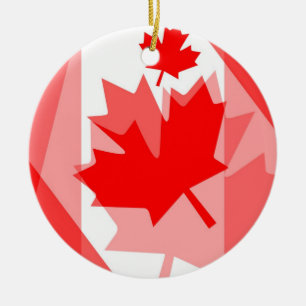 Canadian Maple Leaf all over Style CANADA Ceramic Ornament