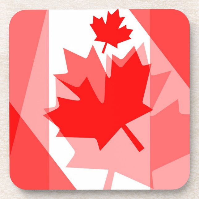 Canadian Maple Leaf all over Style CANADA Coaster (Front)