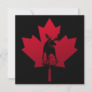 Canadian Maple Leaf and Moose Invitation