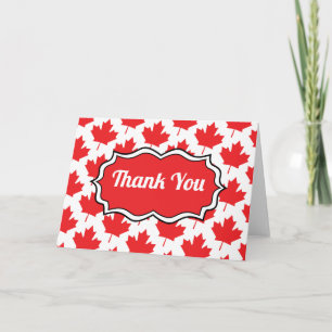 Canadian Maple Leaf Canada Day National Symbol Thank You Card
