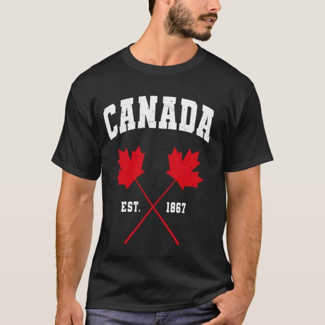 Canadian Maple Leaf Canada Est. 1867 T-Shirt (Front)