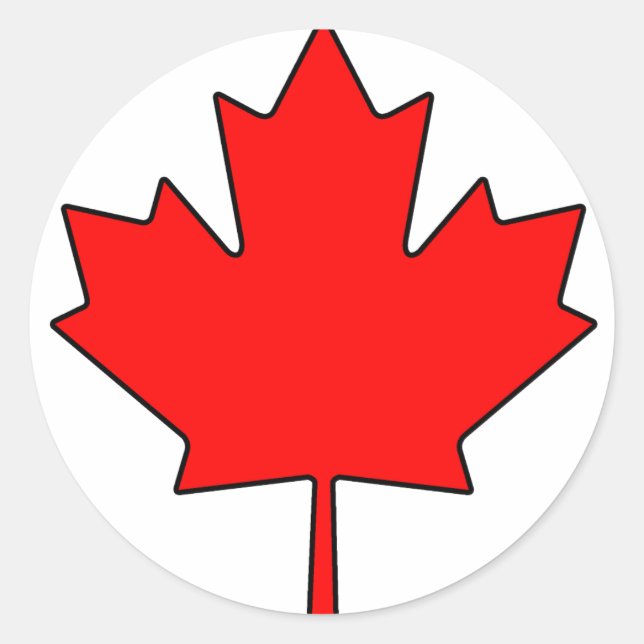 Canadian Maple Leaf Canada National Symbol Classic Round Sticker (Front)