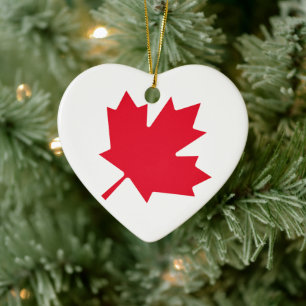 Canadian Maple Leaf Ceramic Ornament