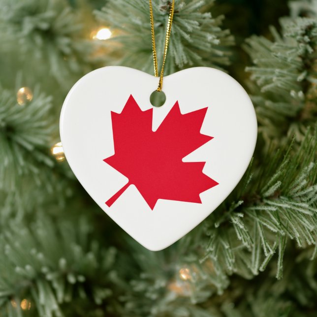 Canadian Maple Leaf Ceramic Ornament (Tree)