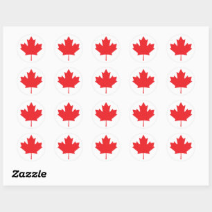 Canadian Maple Leaf Classic Round Sticker
