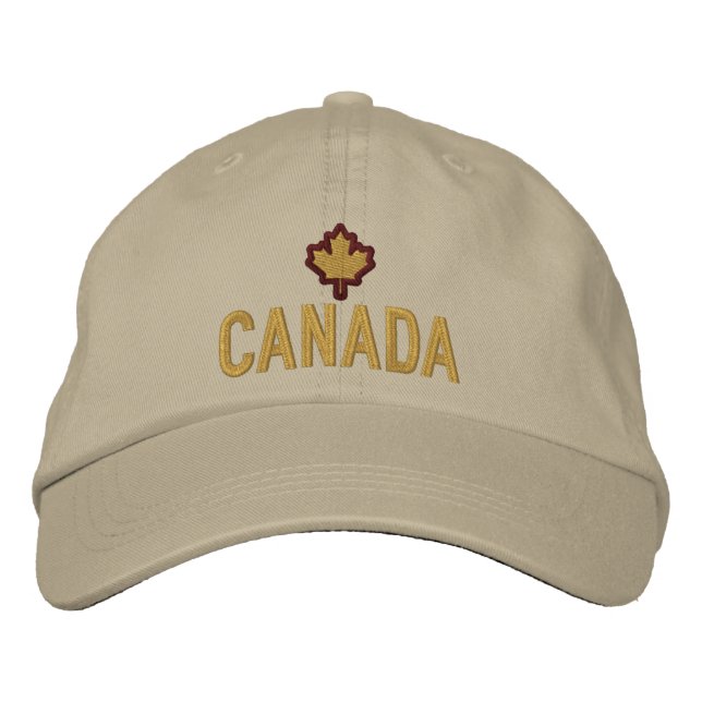 Canadian Maple Leaf Embroidery Canada Embroidered Hat (Front)