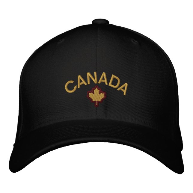 Canadian Maple Leaf Embroidery Canada Embroidered Hat (Front)