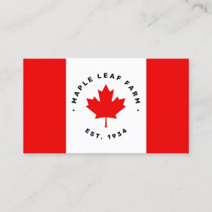 Canadian Maple Leaf Flag  Business Card